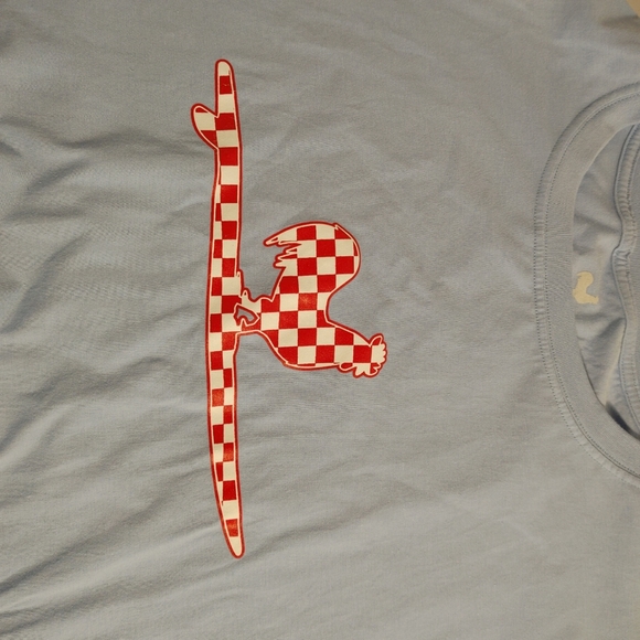 Blue Cotton Shirt Sleeve Tee Shirt Red Rooster Design on Front Size XXL - Picture 5 of 8